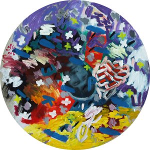 ´Bild Mit Gelb Und Lila ´