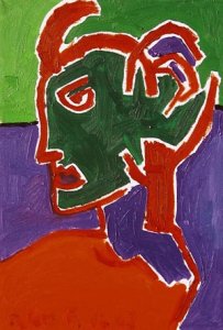 ´Frauenkopf in das Bild flüchtend ´