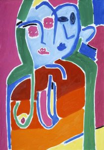 ´Zwei Koepfe (blaugrau) ´